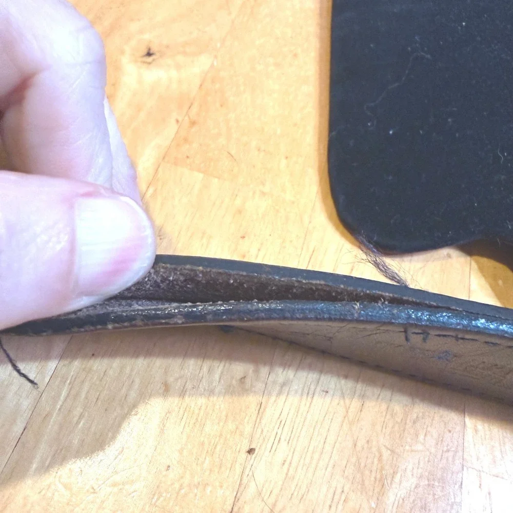 Duluth Trading Men's Leather Belt Brown Thick Size 40‎ Brass Style Buckle